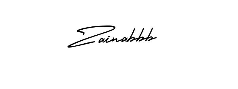 How to make Zainabbb signature? AmerikaSignatureDemo-Regular is a professional autograph style. Create handwritten signature for Zainabbb name. Zainabbb signature style 3 images and pictures png