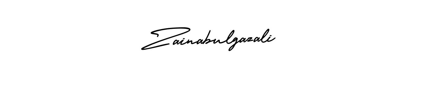 Make a beautiful signature design for name Zainabulgazali. With this signature (AmerikaSignatureDemo-Regular) style, you can create a handwritten signature for free. Zainabulgazali signature style 3 images and pictures png