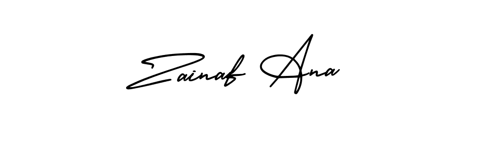 Make a beautiful signature design for name Zainaf Ana. With this signature (AmerikaSignatureDemo-Regular) style, you can create a handwritten signature for free. Zainaf Ana signature style 3 images and pictures png