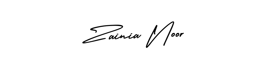How to Draw Zainia Noor signature style? AmerikaSignatureDemo-Regular is a latest design signature styles for name Zainia Noor. Zainia Noor signature style 3 images and pictures png