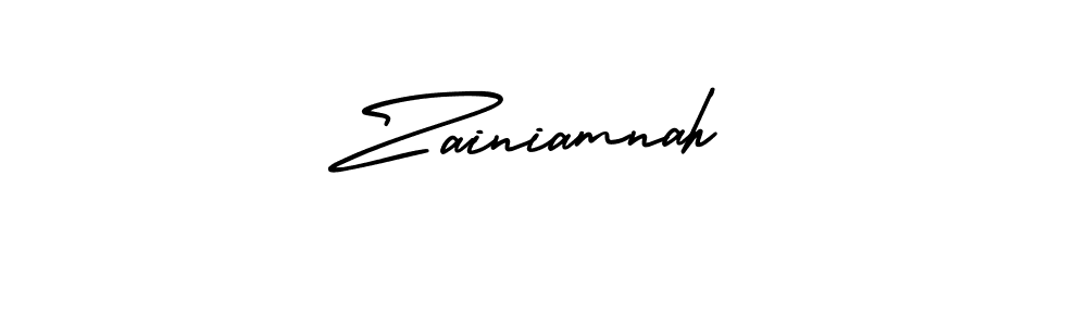 It looks lik you need a new signature style for name Zainiamnah. Design unique handwritten (AmerikaSignatureDemo-Regular) signature with our free signature maker in just a few clicks. Zainiamnah signature style 3 images and pictures png