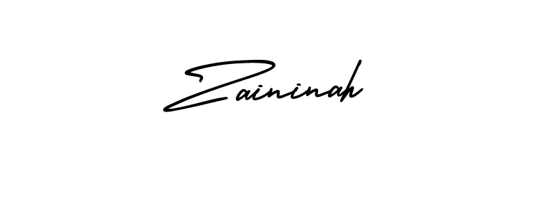 Zaininah stylish signature style. Best Handwritten Sign (AmerikaSignatureDemo-Regular) for my name. Handwritten Signature Collection Ideas for my name Zaininah. Zaininah signature style 3 images and pictures png