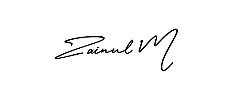 How to make Zainul M signature? AmerikaSignatureDemo-Regular is a professional autograph style. Create handwritten signature for Zainul M name. Zainul M signature style 3 images and pictures png