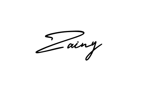 How to make Zainy signature? AmerikaSignatureDemo-Regular is a professional autograph style. Create handwritten signature for Zainy name. Zainy signature style 3 images and pictures png