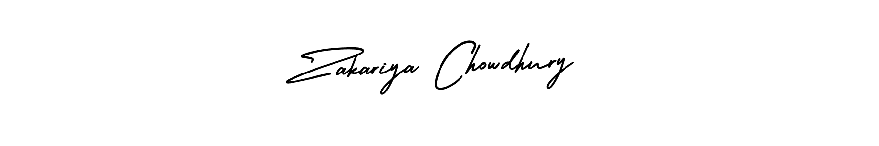 Zakariya Chowdhury stylish signature style. Best Handwritten Sign (AmerikaSignatureDemo-Regular) for my name. Handwritten Signature Collection Ideas for my name Zakariya Chowdhury. Zakariya Chowdhury signature style 3 images and pictures png