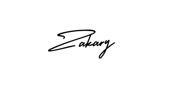 Make a beautiful signature design for name Zakary. With this signature (AmerikaSignatureDemo-Regular) style, you can create a handwritten signature for free. Zakary signature style 3 images and pictures png