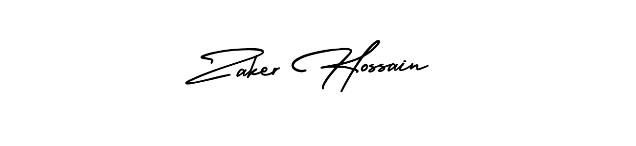 Make a beautiful signature design for name Zaker Hossain. With this signature (AmerikaSignatureDemo-Regular) style, you can create a handwritten signature for free. Zaker Hossain signature style 3 images and pictures png