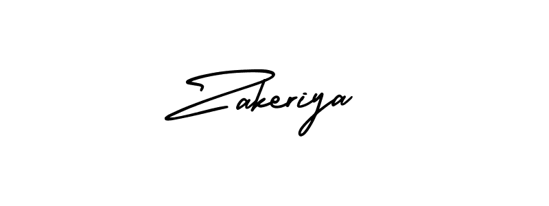 How to make Zakeriya name signature. Use AmerikaSignatureDemo-Regular style for creating short signs online. This is the latest handwritten sign. Zakeriya signature style 3 images and pictures png