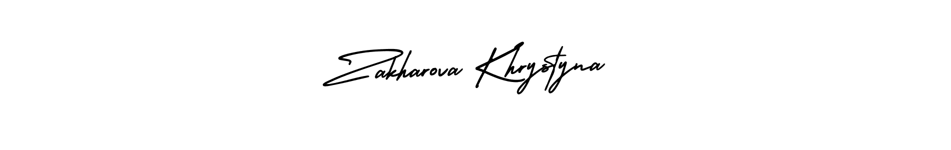 Make a beautiful signature design for name Zakharova Khrystyna. With this signature (AmerikaSignatureDemo-Regular) style, you can create a handwritten signature for free. Zakharova Khrystyna signature style 3 images and pictures png