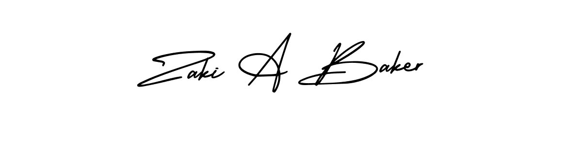 if you are searching for the best signature style for your name Zaki A Baker. so please give up your signature search. here we have designed multiple signature styles  using AmerikaSignatureDemo-Regular. Zaki A Baker signature style 3 images and pictures png