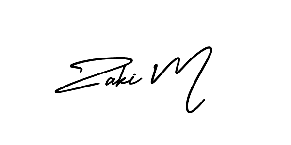 Zaki M stylish signature style. Best Handwritten Sign (AmerikaSignatureDemo-Regular) for my name. Handwritten Signature Collection Ideas for my name Zaki M. Zaki M signature style 3 images and pictures png