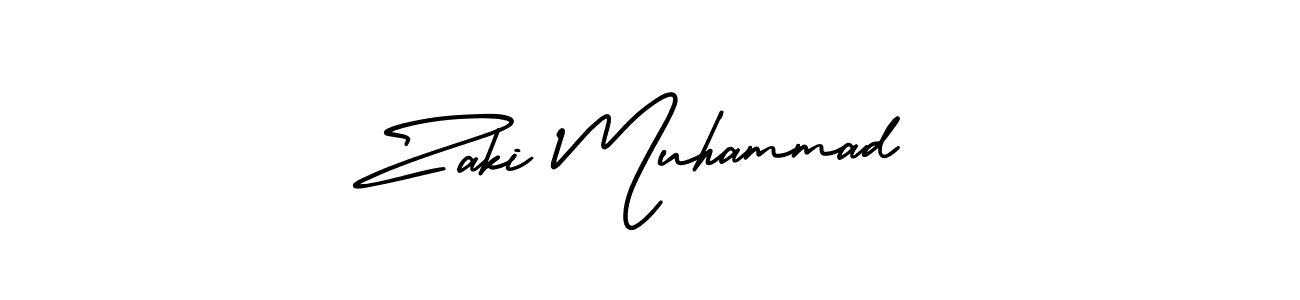 You should practise on your own different ways (AmerikaSignatureDemo-Regular) to write your name (Zaki Muhammad) in signature. don't let someone else do it for you. Zaki Muhammad signature style 3 images and pictures png