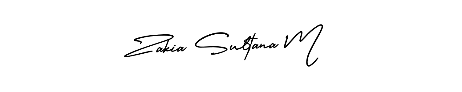 How to make Zakia Sultana M signature? AmerikaSignatureDemo-Regular is a professional autograph style. Create handwritten signature for Zakia Sultana M name. Zakia Sultana M signature style 3 images and pictures png