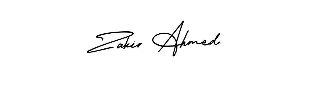 How to make Zakir Ahmed name signature. Use AmerikaSignatureDemo-Regular style for creating short signs online. This is the latest handwritten sign. Zakir Ahmed signature style 3 images and pictures png