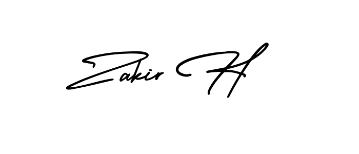 Zakir H stylish signature style. Best Handwritten Sign (AmerikaSignatureDemo-Regular) for my name. Handwritten Signature Collection Ideas for my name Zakir H. Zakir H signature style 3 images and pictures png