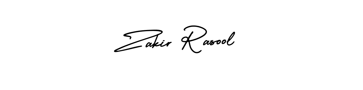 How to make Zakir Rasool name signature. Use AmerikaSignatureDemo-Regular style for creating short signs online. This is the latest handwritten sign. Zakir Rasool signature style 3 images and pictures png