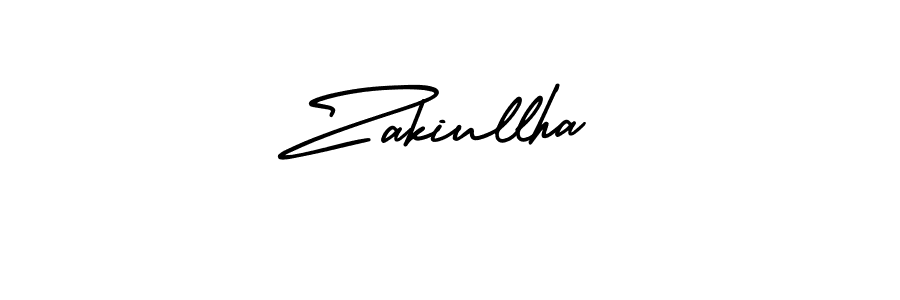 How to make Zakiullha name signature. Use AmerikaSignatureDemo-Regular style for creating short signs online. This is the latest handwritten sign. Zakiullha signature style 3 images and pictures png