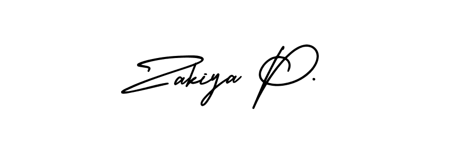 AmerikaSignatureDemo-Regular is a professional signature style that is perfect for those who want to add a touch of class to their signature. It is also a great choice for those who want to make their signature more unique. Get Zakiya P. name to fancy signature for free. Zakiya P. signature style 3 images and pictures png