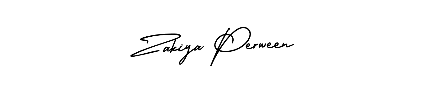 Zakiya Perween stylish signature style. Best Handwritten Sign (AmerikaSignatureDemo-Regular) for my name. Handwritten Signature Collection Ideas for my name Zakiya Perween. Zakiya Perween signature style 3 images and pictures png