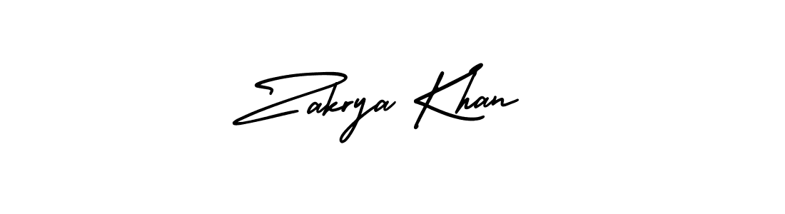 How to make Zakrya Khan name signature. Use AmerikaSignatureDemo-Regular style for creating short signs online. This is the latest handwritten sign. Zakrya Khan signature style 3 images and pictures png