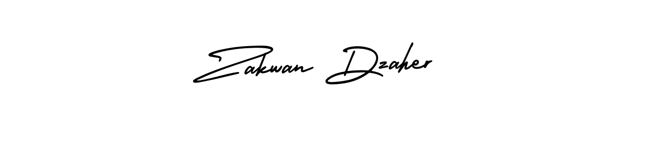 This is the best signature style for the Zakwan Dzaher name. Also you like these signature font (AmerikaSignatureDemo-Regular). Mix name signature. Zakwan Dzaher signature style 3 images and pictures png