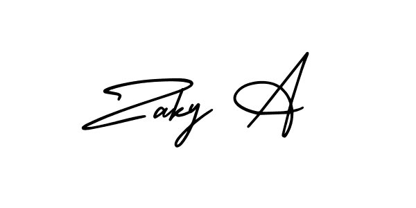 Similarly AmerikaSignatureDemo-Regular is the best handwritten signature design. Signature creator online .You can use it as an online autograph creator for name Zaky A. Zaky A signature style 3 images and pictures png