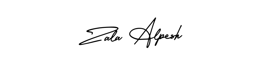 Make a beautiful signature design for name Zala Alpesh. With this signature (AmerikaSignatureDemo-Regular) style, you can create a handwritten signature for free. Zala Alpesh signature style 3 images and pictures png
