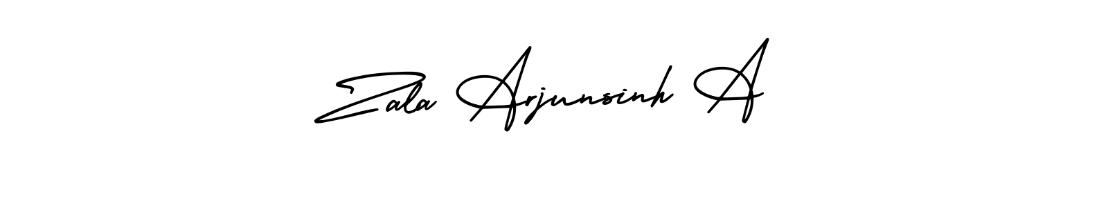 You should practise on your own different ways (AmerikaSignatureDemo-Regular) to write your name (Zala Arjunsinh A) in signature. don't let someone else do it for you. Zala Arjunsinh A signature style 3 images and pictures png