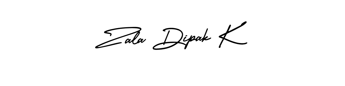 How to make Zala Dipak K signature? AmerikaSignatureDemo-Regular is a professional autograph style. Create handwritten signature for Zala Dipak K name. Zala Dipak K signature style 3 images and pictures png