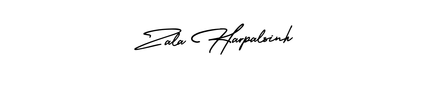 This is the best signature style for the Zala Harpalsinh name. Also you like these signature font (AmerikaSignatureDemo-Regular). Mix name signature. Zala Harpalsinh signature style 3 images and pictures png