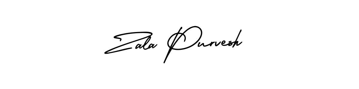 Design your own signature with our free online signature maker. With this signature software, you can create a handwritten (AmerikaSignatureDemo-Regular) signature for name Zala Purvesh. Zala Purvesh signature style 3 images and pictures png