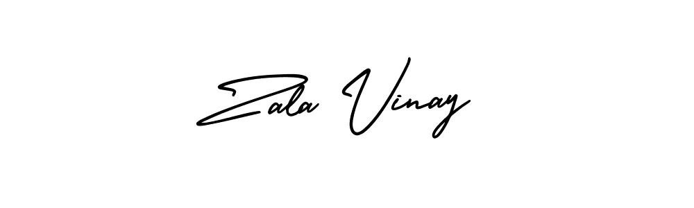The best way (AmerikaSignatureDemo-Regular) to make a short signature is to pick only two or three words in your name. The name Zala Vinay include a total of six letters. For converting this name. Zala Vinay signature style 3 images and pictures png