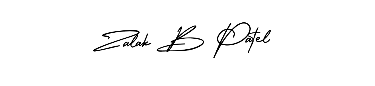 You should practise on your own different ways (AmerikaSignatureDemo-Regular) to write your name (Zalak B Patel) in signature. don't let someone else do it for you. Zalak B Patel signature style 3 images and pictures png