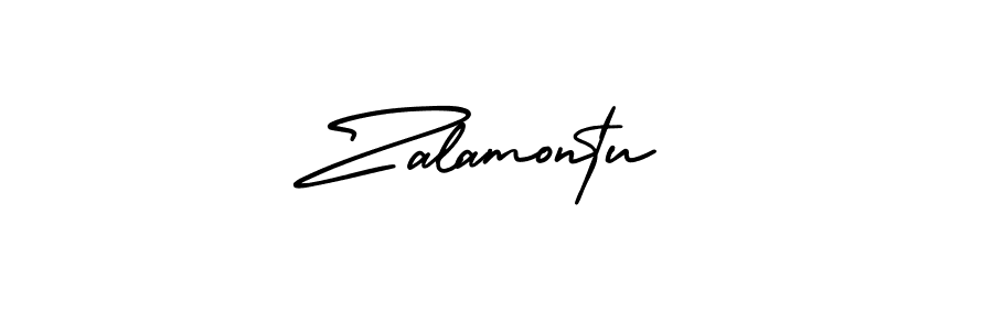 The best way (AmerikaSignatureDemo-Regular) to make a short signature is to pick only two or three words in your name. The name Zalamontu include a total of six letters. For converting this name. Zalamontu signature style 3 images and pictures png