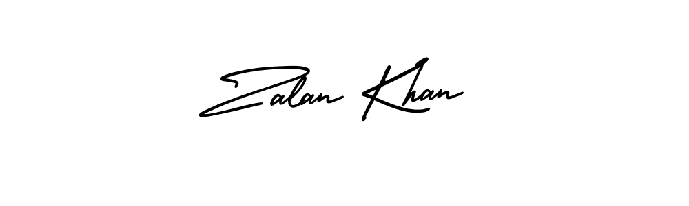 Zalan Khan stylish signature style. Best Handwritten Sign (AmerikaSignatureDemo-Regular) for my name. Handwritten Signature Collection Ideas for my name Zalan Khan. Zalan Khan signature style 3 images and pictures png