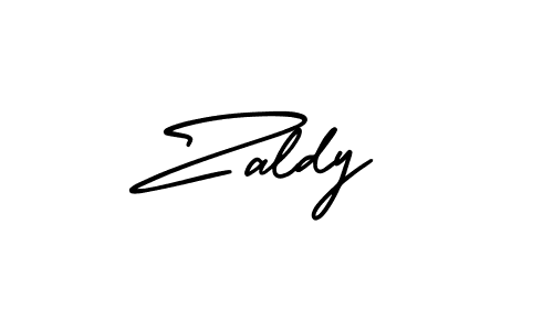 How to make Zaldy name signature. Use AmerikaSignatureDemo-Regular style for creating short signs online. This is the latest handwritten sign. Zaldy signature style 3 images and pictures png