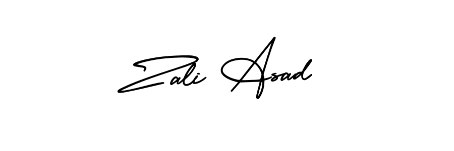 Also You can easily find your signature by using the search form. We will create Zali Asad name handwritten signature images for you free of cost using AmerikaSignatureDemo-Regular sign style. Zali Asad signature style 3 images and pictures png