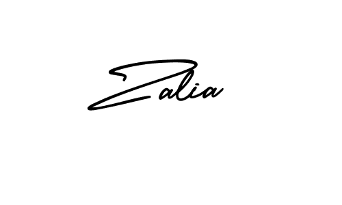 Zalia stylish signature style. Best Handwritten Sign (AmerikaSignatureDemo-Regular) for my name. Handwritten Signature Collection Ideas for my name Zalia. Zalia signature style 3 images and pictures png