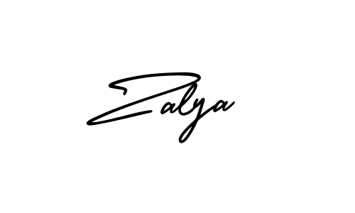 How to make Zalya name signature. Use AmerikaSignatureDemo-Regular style for creating short signs online. This is the latest handwritten sign. Zalya signature style 3 images and pictures png