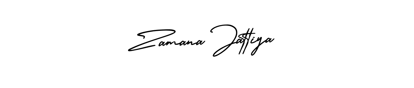 How to make Zamana Jattiya name signature. Use AmerikaSignatureDemo-Regular style for creating short signs online. This is the latest handwritten sign. Zamana Jattiya signature style 3 images and pictures png