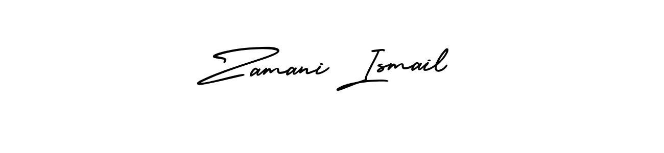 How to make Zamani Ismail name signature. Use AmerikaSignatureDemo-Regular style for creating short signs online. This is the latest handwritten sign. Zamani Ismail signature style 3 images and pictures png