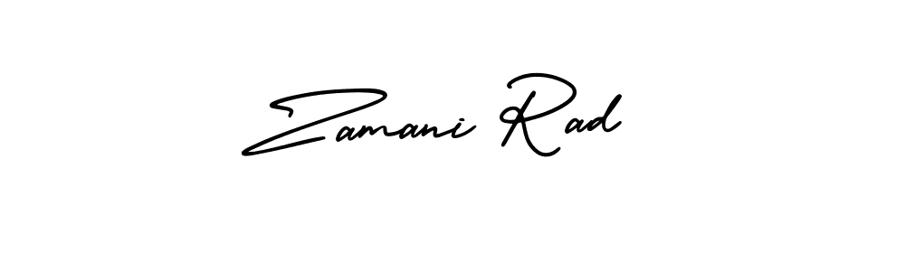 This is the best signature style for the Zamani Rad name. Also you like these signature font (AmerikaSignatureDemo-Regular). Mix name signature. Zamani Rad signature style 3 images and pictures png