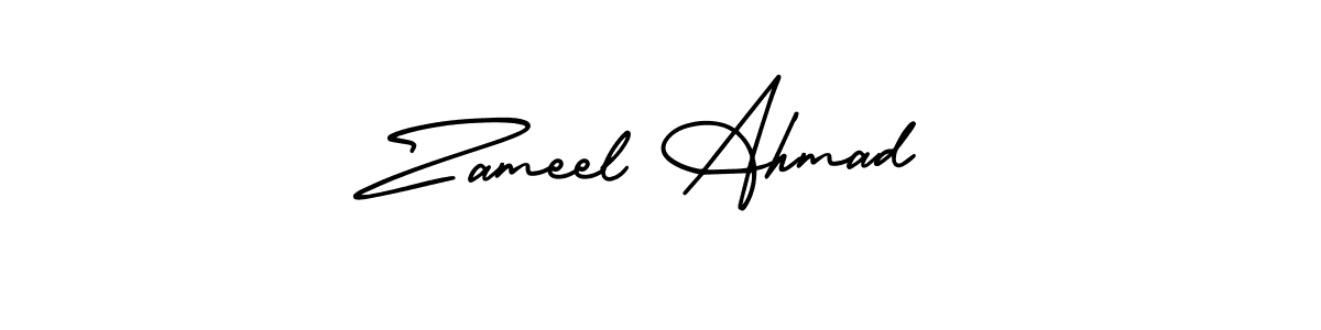 How to make Zameel Ahmad signature? AmerikaSignatureDemo-Regular is a professional autograph style. Create handwritten signature for Zameel Ahmad name. Zameel Ahmad signature style 3 images and pictures png