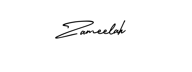 How to make Zameelah signature? AmerikaSignatureDemo-Regular is a professional autograph style. Create handwritten signature for Zameelah name. Zameelah signature style 3 images and pictures png