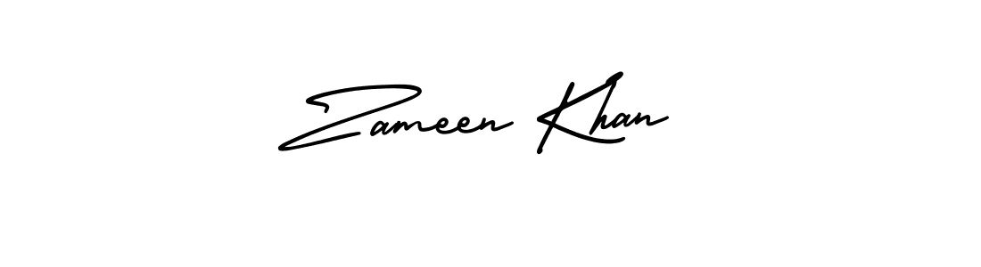 You should practise on your own different ways (AmerikaSignatureDemo-Regular) to write your name (Zameen Khan) in signature. don't let someone else do it for you. Zameen Khan signature style 3 images and pictures png