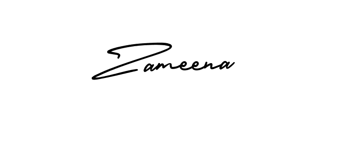 How to make Zameena signature? AmerikaSignatureDemo-Regular is a professional autograph style. Create handwritten signature for Zameena name. Zameena signature style 3 images and pictures png