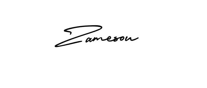 Make a beautiful signature design for name Zamesou. With this signature (AmerikaSignatureDemo-Regular) style, you can create a handwritten signature for free. Zamesou signature style 3 images and pictures png