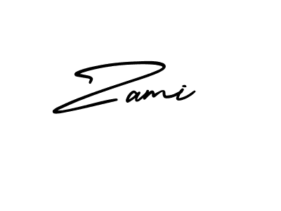 You should practise on your own different ways (AmerikaSignatureDemo-Regular) to write your name (Zami) in signature. don't let someone else do it for you. Zami signature style 3 images and pictures png