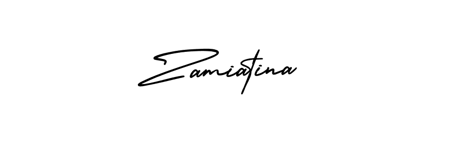 Create a beautiful signature design for name Zamiatina. With this signature (AmerikaSignatureDemo-Regular) fonts, you can make a handwritten signature for free. Zamiatina signature style 3 images and pictures png