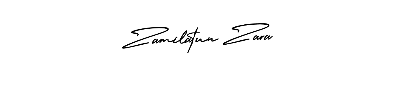 You should practise on your own different ways (AmerikaSignatureDemo-Regular) to write your name (Zamilatun Zara) in signature. don't let someone else do it for you. Zamilatun Zara signature style 3 images and pictures png